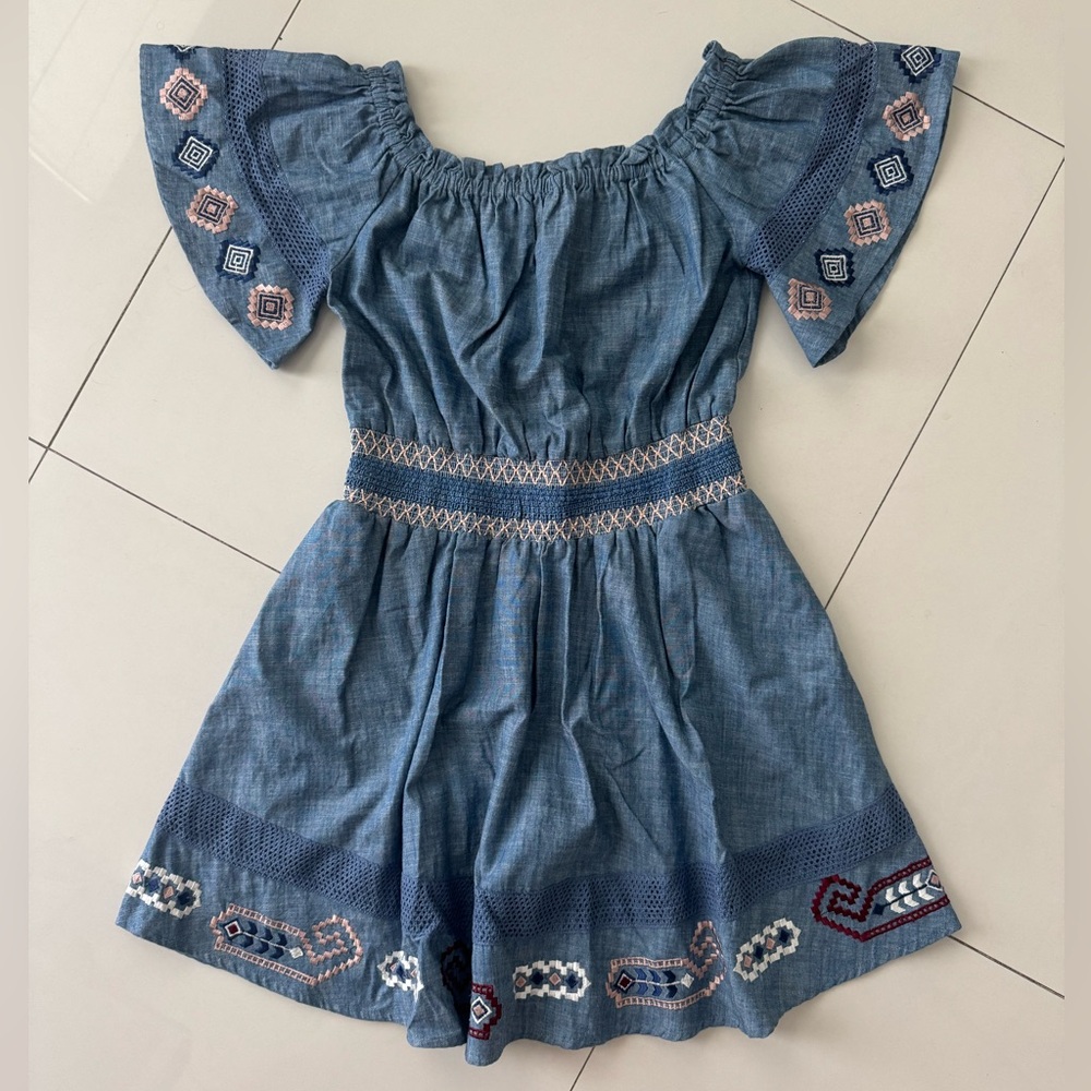 Red Carter Chambray Blue Mini Dress